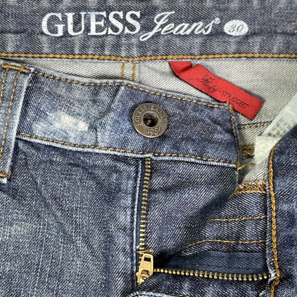Guess Jeans Womens Size 30 Flirty Straight Stretch Ripped Distressed Whiskering - Picture 7 of 16
